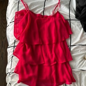 candies pink ruffled tank